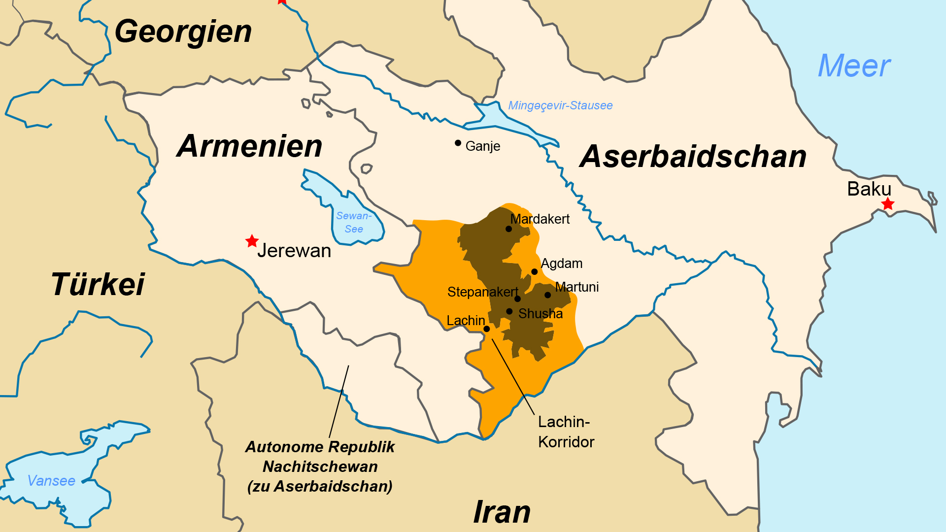 Karte von Bergkarabach